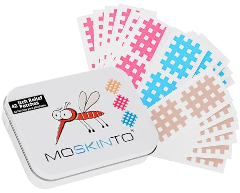 Moskinto The Original - Parches de alivio de picazón de mosquitos para niños y adultos, parches para picaduras de insectos calman la hinchazón y la picazón, alivio de picaduras de insectos,