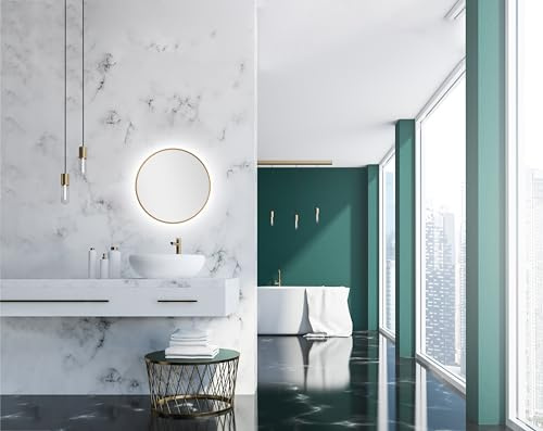 Talos Dekorativer runder Wandspiegel mit indirekter LED Beleuchtung in Gold matt Ø 50 cm