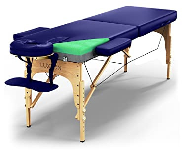 Luxton Home Premium Foam Massage Table Portable Foldable Massage Bed Height Adjustable, 72 Inches Long 27 Inches Wide Home Salon Spa Bed Tattoo Table with Accessories & Carrying Case, Easy Set Up
