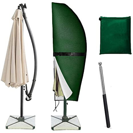 Rouzin Schutzhülle für Sonnenschirm 2 bis 4 M, Ampelschirm Abdeckung mit Stab, Sonnenschirmhülle Wasserdicht UV-Beständiges, 280 * 30/81/45cm