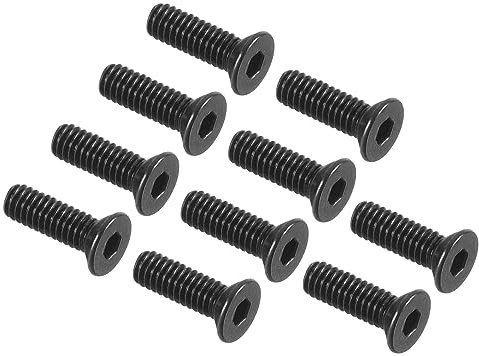 QUARKZMAN M2.5 x 8mm Hex Douille Plat Tête Fraisée Vis x 50PCS 10.9 Acier au carbone Douille Tête Bouchon Vis Boulons pour Machines et Meubles, [Noir]