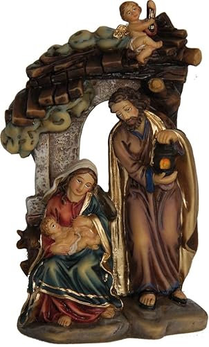 FADEDA Hlg. Famiglia in stalla/altezza: 12 cm/dipinta a mano/dettagliata presepe – Decorazione per tavolo di Natale accessori presepe