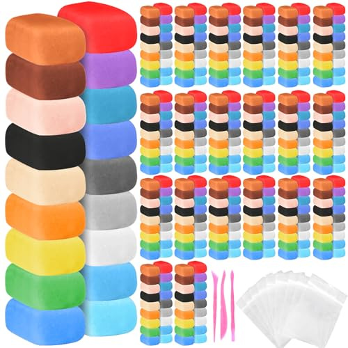 Poen 48 Pcs Air Dry Clay 24 Colors with Tools, Modeling Clay for Kids