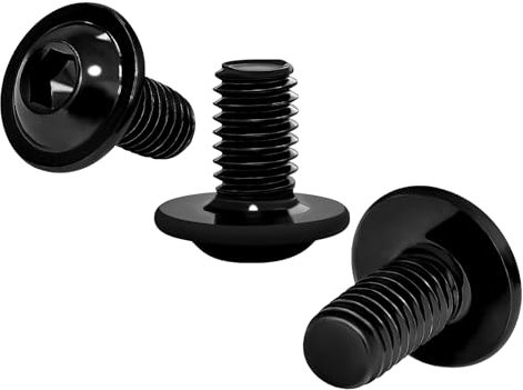 HONPHIER 40 Piezas M6 x 12mm Tornillos Allen Tornillo a Máquina Acero Inoxidable Tornillo de Cabeza Alomada con Brida Y Hexágono Interior, Negro