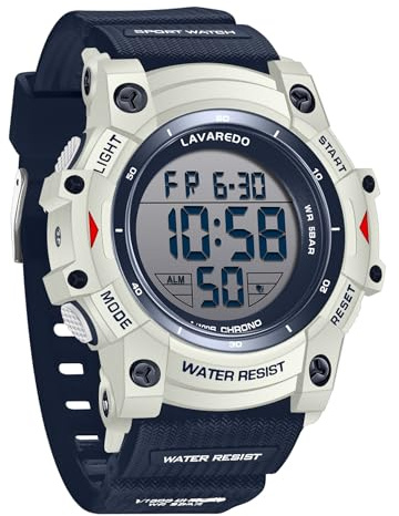 Timever Men's Digital Watch Sports Outdoor Waterproof Watches for Men with LED Backlight Alarm Stopwatch Mens Watches Digital Chronograph Military Date
