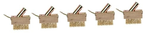 ifundom 5 Pezzi spazzola per diserbo acciaio giardinaggio Strumenti da giardino spazzola spazzola per la pulizia del muschio rimozione del muschio di legno Khaki