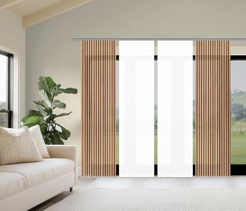 HOME WOHNIDEEN Schiebegardinen Set 4er PANILO Blickdicht, Höhe 245 cm, braun