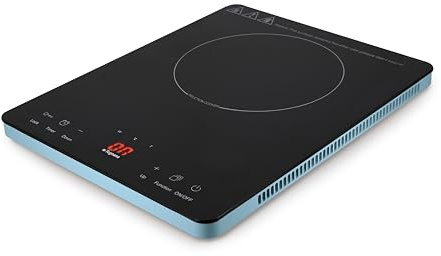 Tognana Iridea, Induktionshäll 200–2 000 W med 4-siffrig digital skärm och soft touch-kontroller, sockerblå