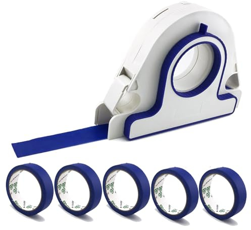 Enkelt verktyg for att maskera kladd: 3-i-1-dispenser med infällbar säkerhetsskärare och 1 mm springguide for felfria linjer