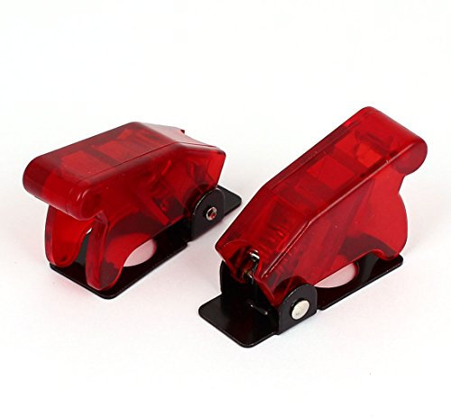 sourcing map 2stk Rot Kunststoff Gefederte Abdeckung Schutzkappe für 12mm Kippschalter DE de