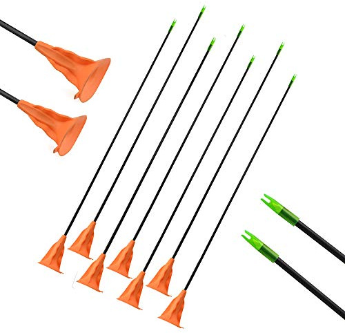 SHARROW 12pcs Flechas Ventosa Flechas de Niños Sucker Arrow Caza Práctica de Tiro al Aire Libre para el Recurvo Compuesto Flechas de Arco Juego Juego de Juguete para Jóvenes (Naranja)