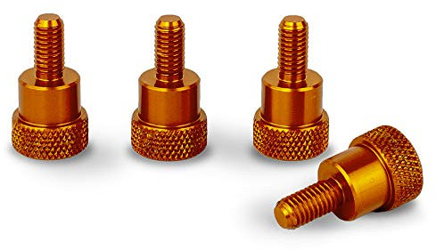 PrecisionGeek Tornillo Para Pulgar de Hombro de Aluminio Anaranjado M5 x 10mm L-22mm 4pz