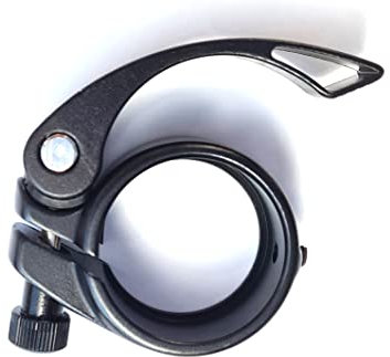 Abrazadera de sillín de bicicleta de aluminio con cierre rápido, 38,1 mm, color negro