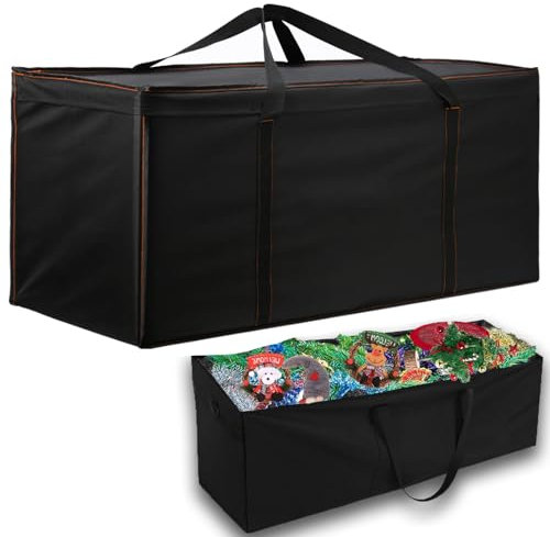 Enzeno Garden Furniture Cushion Storage Bag, 420D Oxford Fabric Waterproof, Anti-UV Heavy Duty Christmas Tree Storage Bag with Carry Handle and Zipper (125x40x55cm)