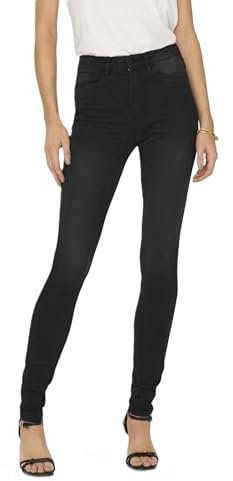 ONLY Damen Onlroyal Life Hw Sk DNM Bj13963 Noos Jeans, Black Denim, M / 32L EU