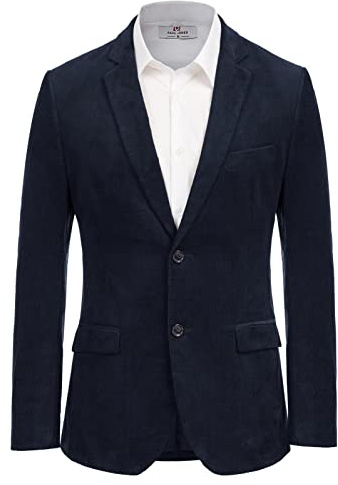 Paul Jones - Chaqueta Casual de Pana para Hombre con Dos Botones, Azul Oscuro, X-Large