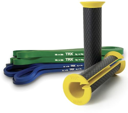 TRX Training Bandit Kit, Home Workout Resistance Band Set with Strength-Training Resistance Bands and Universal-Fit Handles for Exercise Bands