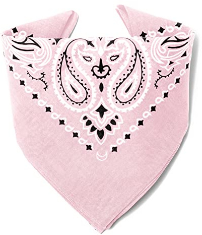 Karl Loven - Puderrosa Bandana - Paisleymuster - 100% Baumwolle - Dicker Stoff - 20 Exklusivfarben