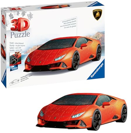 Ravensburger - Puzzle 3D Adultos Lamborghini Huracán EVO Rojo | Puzzle para Construir Adulto | Maquetas de Coches Deportivos | Maquetas Coche para Montar