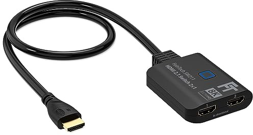 FeinTech SW211 HDMI 2.1-omkopplare 2x1 dubbelriktad 4k 120Hz 8K 2 i 1 ut eller 1 i 2 ut. HDMI-kabel
