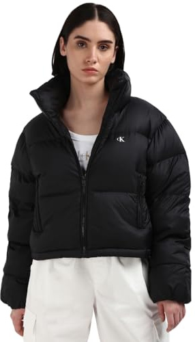 Calvin Klein Jeans Veste Matelassée Femme Down Cropped Puffer Courte, Noir (Ck Black), L