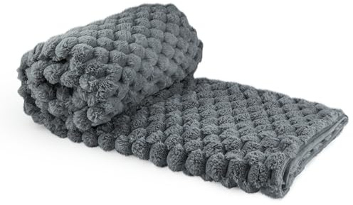 Emma Barclay Lush Luxurious Fluffy Faux Rabbit Fur Throw Blanket (Charcoal Grey, 50x60 (127x152cm))