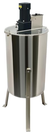 Extractor de miel eléctrico de acero inoxidable - Eficiente y duradero, motor de 140 W, 370 rpm - Extractor de miel para 4 marcos