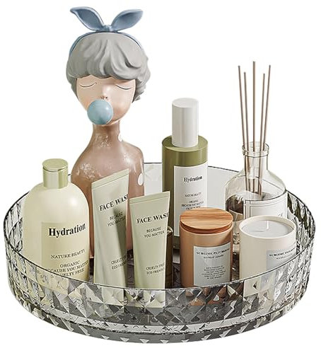 Sipobuy 360° Rotating Spice Rack Organizer for Kitchen Cabinet - Turntable Lazy Susan Storage Solution for Pantry, Refrigerator, Countertop - Cosmetic Makeup Organizer (Transparent)