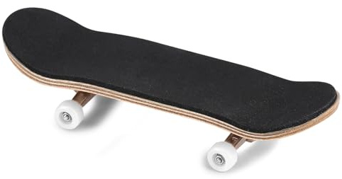 Skateboards med 5 Lager i lönnträ i trä, Utrustade med Helt Stängda Lagerhjul, Tjock PU-dyna, Elastiskt Gummi, Komplett Set med Låda för Greppbräde-träningsrekvisita (white)