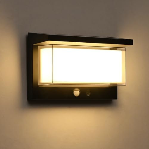 Lámpara Solar Exterior con Sensor de Movimiento Vankarr IP65 3000K blanco cálido Encendido/Apagado Automático, LED Impermeable para Jardín, Terraza, Pasillo y Caminos