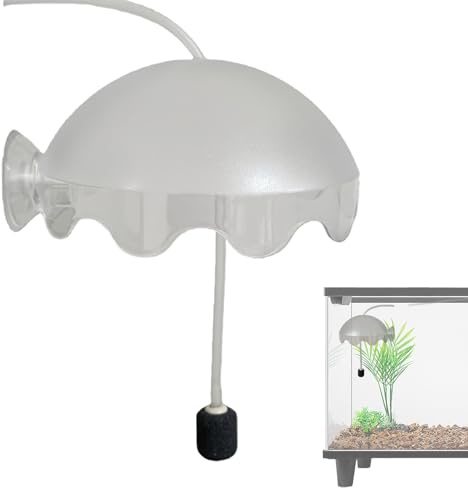 Tuxxjzm Oxígeno disuelto para pecera, aireador de burbujas de oxígeno con manguera, burbujeador de piedra de aire, protector impermeable acrílico silencioso para sala de estar, hogar