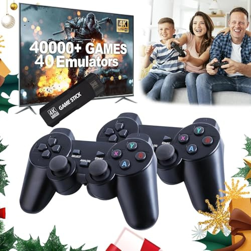 Timits Emulatore Console Retro, Console di Gioco con Controller Wireless 2.4G, 42000+ Giochi Console Retro Portatile Supporto 40+ Simulatori, Videoconsole Retro Uscita HD 4K per TV