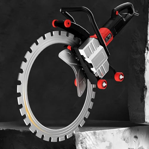 16 Electric Concrete Saw, Cut Depth11.81, 9800W Handheld Concrete Ring Saw, with Water Fed Dust Suppression, High Strength Diamond Cutter Head, for Stone, Rebar, Brick