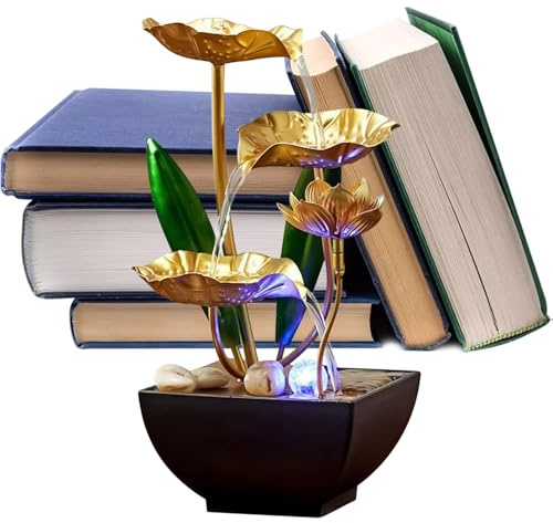 Baoqifong Fuente De Escritorio De Interior | Relajacion Zen con Luz Led Relajante,Fuente de Mesa con Sonidos Relajantes,para Oficina Sala Dormitorio Hotel Pieza Central