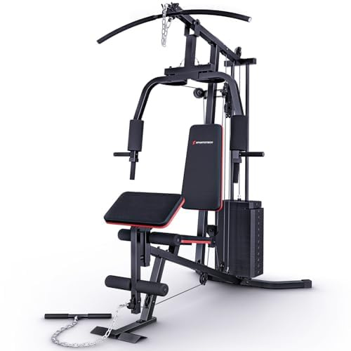 Station de musculation pour la maison, station de fitness multifonction, entraînement abdominal, gym à domicile, poids de 70 kg, papillon, extension de jambes, barre de traction pour biceps