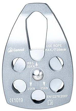 KESOTO Polea para Cuerda de Escalada Polea de Carga Simple 30KN Equipo Arborista Profesional Polea con de Roldana Fija Adecuada para Actividades