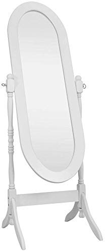 Vida Designs Nishano Cheval Mirror Free Standing Full Length Floor Standing Dressing Mirror Adjustable Bedroom Furniture Wooden, White
