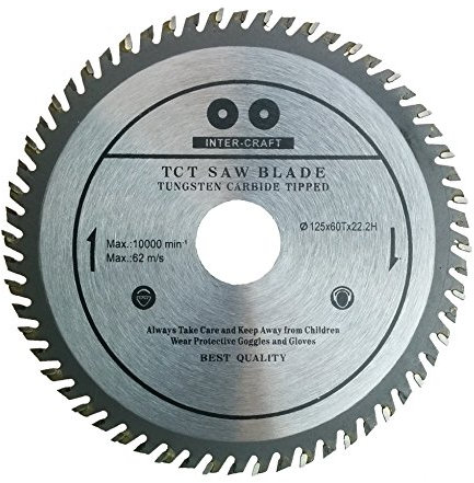 Eisenwolf 125x22.23 mm totalmente templada y tensada duradera y resistente, hoja de sierra circular para madera con 40 dientes TCT inclinados y cortes láser para reducción de ruido