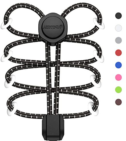 HOMAR Cordones Elásticos para Zapatillas Reflectante Cordones de Zapatos con Sistema de Autobloqueo para Niños Adultos Cordones sin Nudo de Cierre Rápido para Zapatillas Deporte