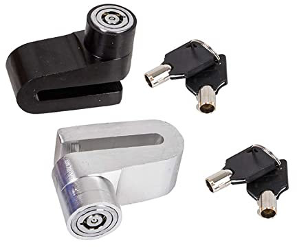 2 Kit Lucchetto Bloccadisco Antifurto per Moto Scooter Bici,Solo Lucchetto Meccanico Senza Allarme Sonoro,Colori Assortiti (Alluminio)