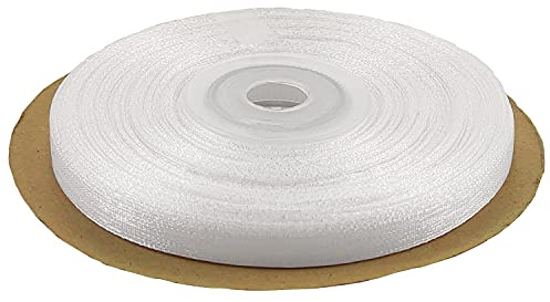 Netuno 1 rollo cinta organza satén blanco 6 mm x 32 m cinta tela decorativa regalo manualidades boda comunión bautizo navidad cumpleaños envoltorios scrapbooking proyectos DIY