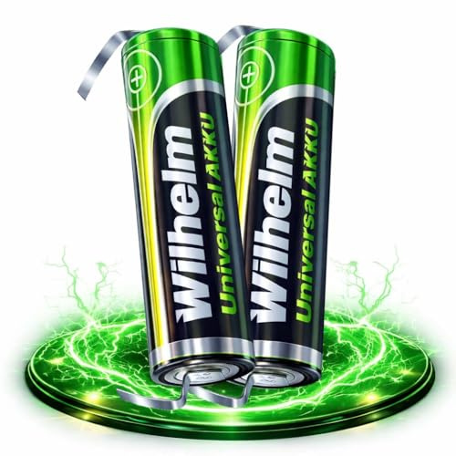 2 x AA Mignon AKKU LÖTFAHNE U-Form U Wilhelm Universal Batterien wideraufladbar 1,2 V HR6