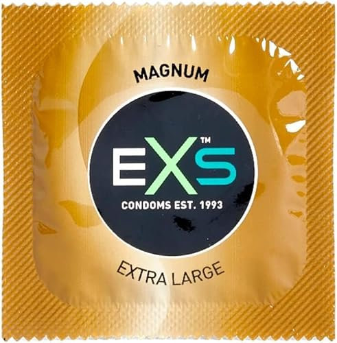 EXS | Préservatifs Magnum | Lubrifiés en Latex Naturel et en Silicone | Grand Format | Végan | Lot de 100