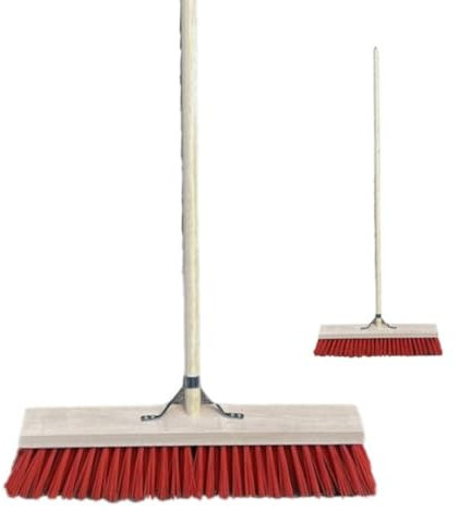 Synx Tools - Outside Broom 60 cm - Brooms - Street Broom Plastic bristles - Nylon - Broomstick - Scrubber brushes - Outer Broom Steel 160 cm