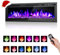 GJCrafts 40 Inch Electric Fireplace, Recessed Wall Mounted Electric Fireplace with 12 Realistic LED Flame Effect, Touch Screen Control Panel/Adjustable Thermostat/Crystal&Log Set，750/1500W