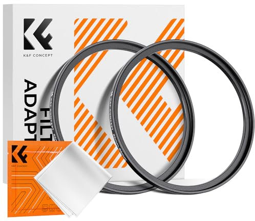 K&F CONCEPT 72mm-77mm Metal Step Up Ring, 72mm to 77mm Aluminum Camera Lens Filter Adapter Ring Filter Adapter Ring for Camera Lenses Hood, Black