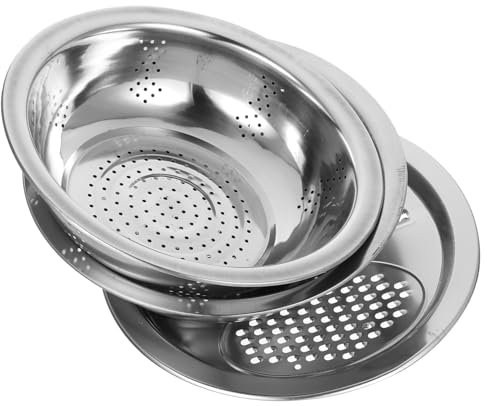 Garneck Juego de Colador de Cocina Cuenco Rallador Gran Capacidad para Pelar Y Lavar Verduras