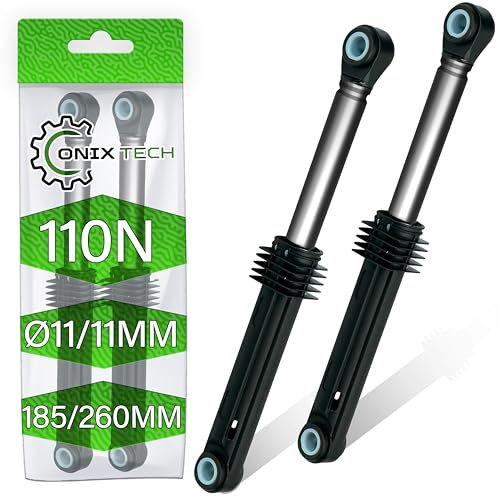 2 Piezas Amortiguadores Lavadora 110N Ø11/11 mm 185/260 mm con Código Original 2816870200 52X1524 para Beko para Arcelic - Garantía de 5 Años - ONIX TECH