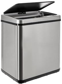 Well Home - Poubelle intelligente sans pieds avec ouverture automatique et contact manuel 30 l, 35,5 x 26 x 60 cm, couleur grise