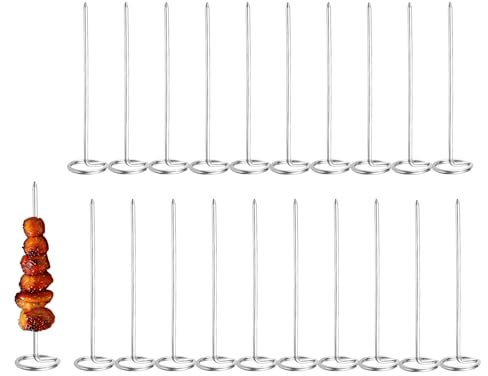 20Pcs Vertical Kebab Metal Skewers - Stainless Steel Reusable Kebab Sticks, Simple Cleaning Barbecue Accessories, for BBQ Sticks Air Fryer Oven Chicken Meat Party Camping
